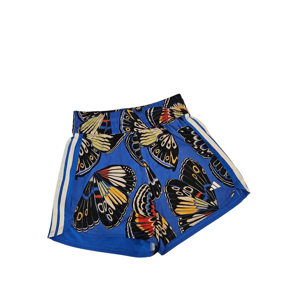 NWOT Adidas x FARM Rio Butterfly Print Athletic Pacer Shorts Women Size M JL7006